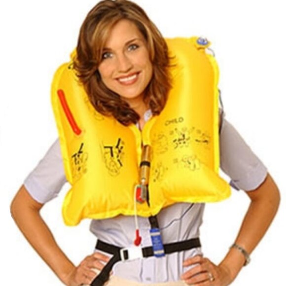 Aircraft Life Vest Inflatable Jacket Child Sized #2 - Picture 2 of 8